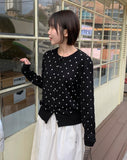 Bending Dot Round Cardigan