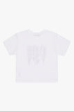 Fade shadow print crop T-shirt