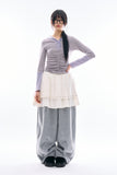 Tiered eyelet flare skirt