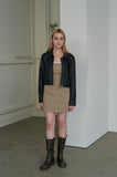Minimal Crop Vegan Leather Jacket