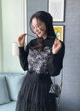 Lople Embroidered Hood Knit