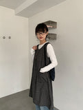 Gunslin Check Sleeveless Button One Piece