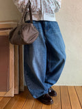 [unisex] Ryuaf Washing Wide Denim Pants