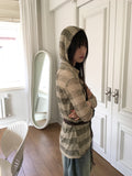 Nion See-Through Stripe Hood Long Sleeve Knit