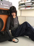 Kinon Back Bijou Point Wide Cotton Pants