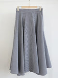 Rebel Check Banding Flare Long Skirt