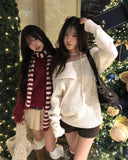 [Choker set] Nerlin One-Shoulder Loose Fit Choker Knit