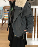 Ogets Fur Collar Work Jumper Jacket