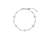 Essence Silver (W) Moissanite Flower Station Bracelet