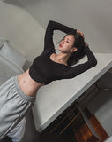 [U-BASIC] Mizuko crop round fleece long sleeves