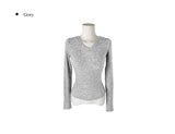 Barget Slim V-neck Button T-shirt