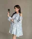 Rabbi Toile Chiffon Off-Shoulder Mini One Piece