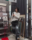 Fiction paint washing denim pants