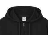 YARN OVER BACK Hood Zip-Up