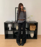 Mui Stripe Round Neck Loose Fit Knit