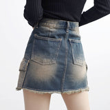 Lane Cargo Denim Skirt