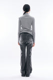 Slate incision flare denim pants