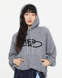 SHINING LOGO KNIT HOODIE