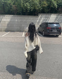Miya Black Blue Wash Denim Wide Pants