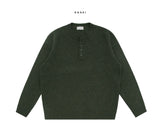 Dense Lambs Wool Henley Neck Knit