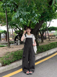 Attle Overall Cotton Wide Pants