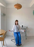 Jorit See-Through Strap Ribbon Long Sleeve Tee