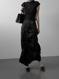 Glopin Drape Satin Skirt