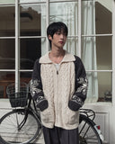 Bomb Cowichan color matching knit zip-up