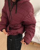 Monning String Two-Way Hooded Overfit Lightweight Padding Jumper