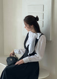 Teulie Chiffon Tie Puff Blouse