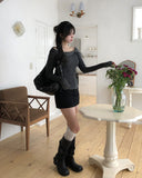 Chiro Ribbon Off-Shoulder Knit