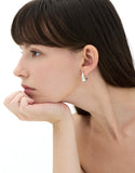 Champagne Moon Silver Gout Glint Earrings M