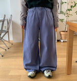 Ukon button color wide pants