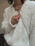 Unbalanced angora zipper knit