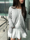 Steen Basic Long Sleeve Round Knit Cardigan