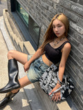 Bohemian Half-Length Denim Pants