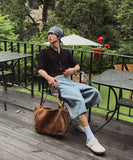 Ruto embroidery Bermuda denim pants