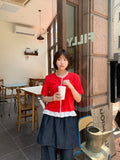 Hyori Frill Dot Sleeveless Cardigan Set