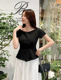 Denlua Double Button Jacket Blouse
