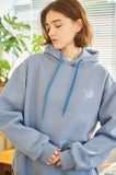 Funky Rabbit Embroidery Brushed Hood