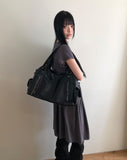 Griffin Leather Multi-Pocket Shoulder Bag