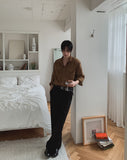 Eden One-Tuck Semi Bootcut Slacks