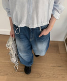 Ponu Washing Straight Denim Pants