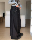 Onu Sagging Banding Layered Denim Pants