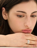 Champagne Full Moon Silver (M) Matte Slim Ring M