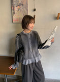 Ralky Stripe Frill Cardigan
