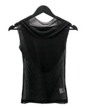 See-through cowl neck hood sleeveless