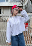 OPEN SHOULDER CUTTING HOODIE