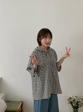 [unisex] Kanbilli Check Over Hooded Short Sleeve Shirt