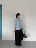 Mamg Tiered Short Sleeve Blouse